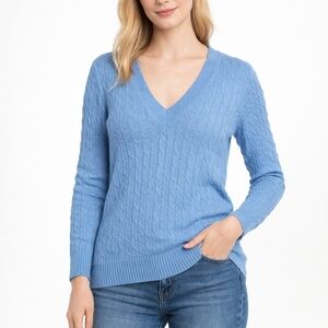 J.CREW Women's Casual V Neck Knit Linen Long Sleeve Breathable Sweater Sz S